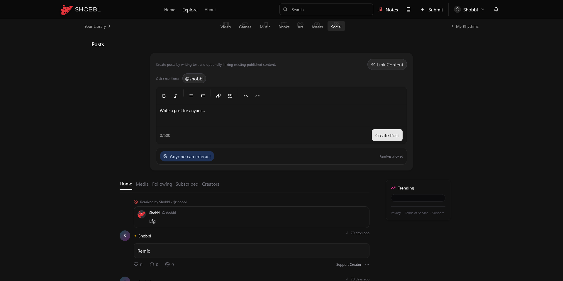 Creator community room